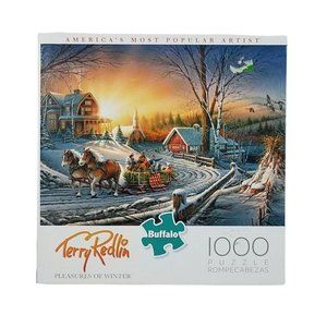 3🧩$20 Buffalo games 1000 piece jigsaw puzzle Terry Redlin Winter wonderland